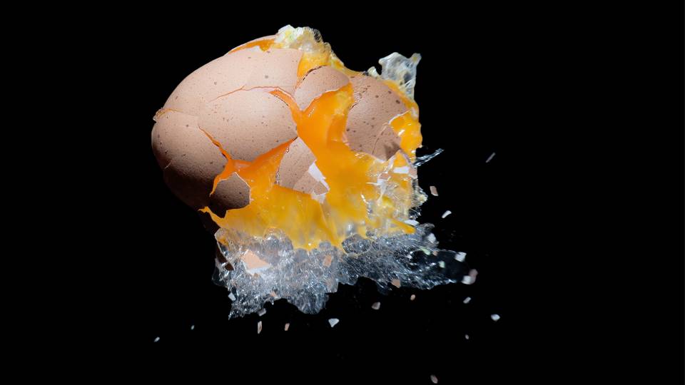 An egg being broken