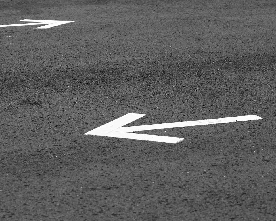 Arrows on roadway