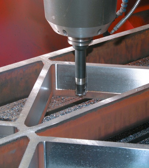 Close-up of a steel mould