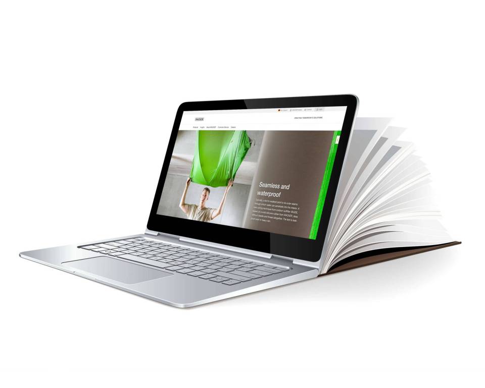 Laptop with a WACKER article Laptop with a WACKER article