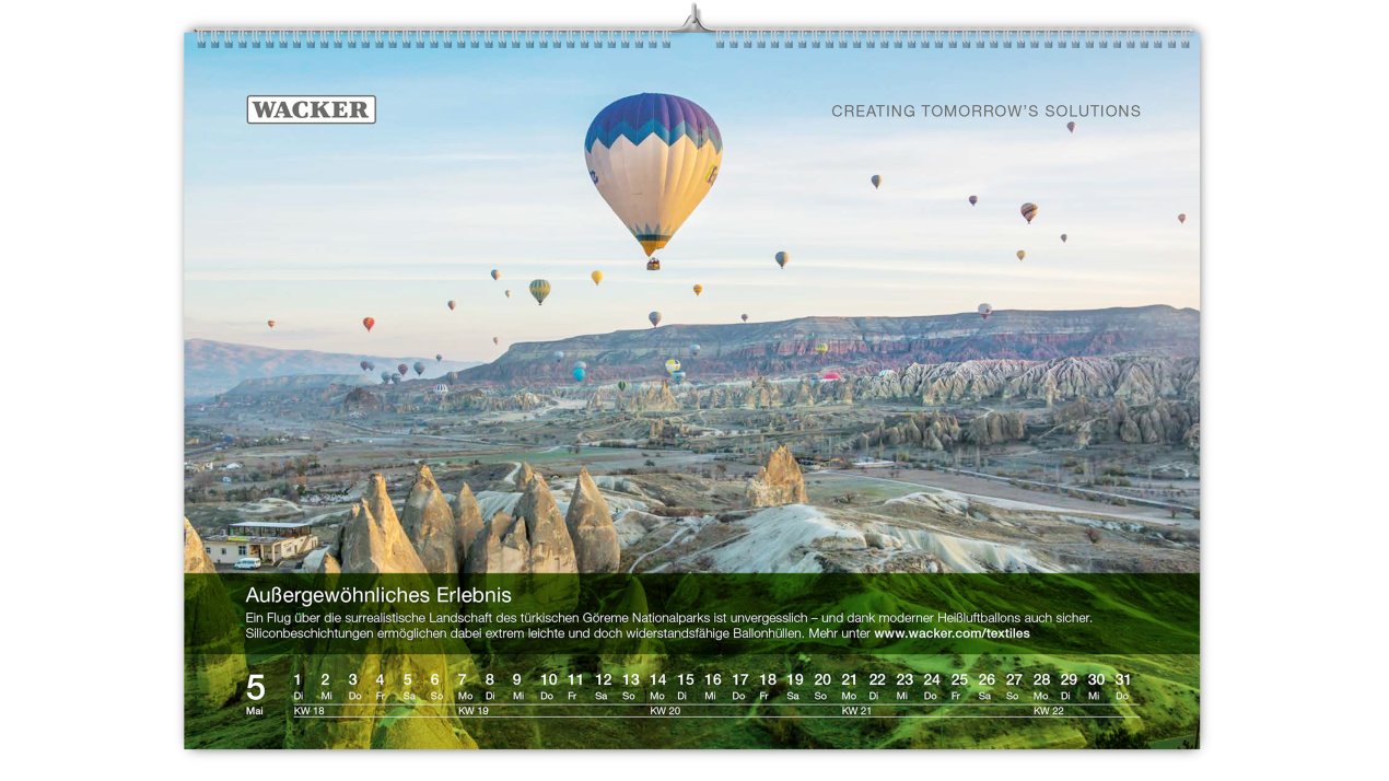 WACKER AR calendar hot air balloon