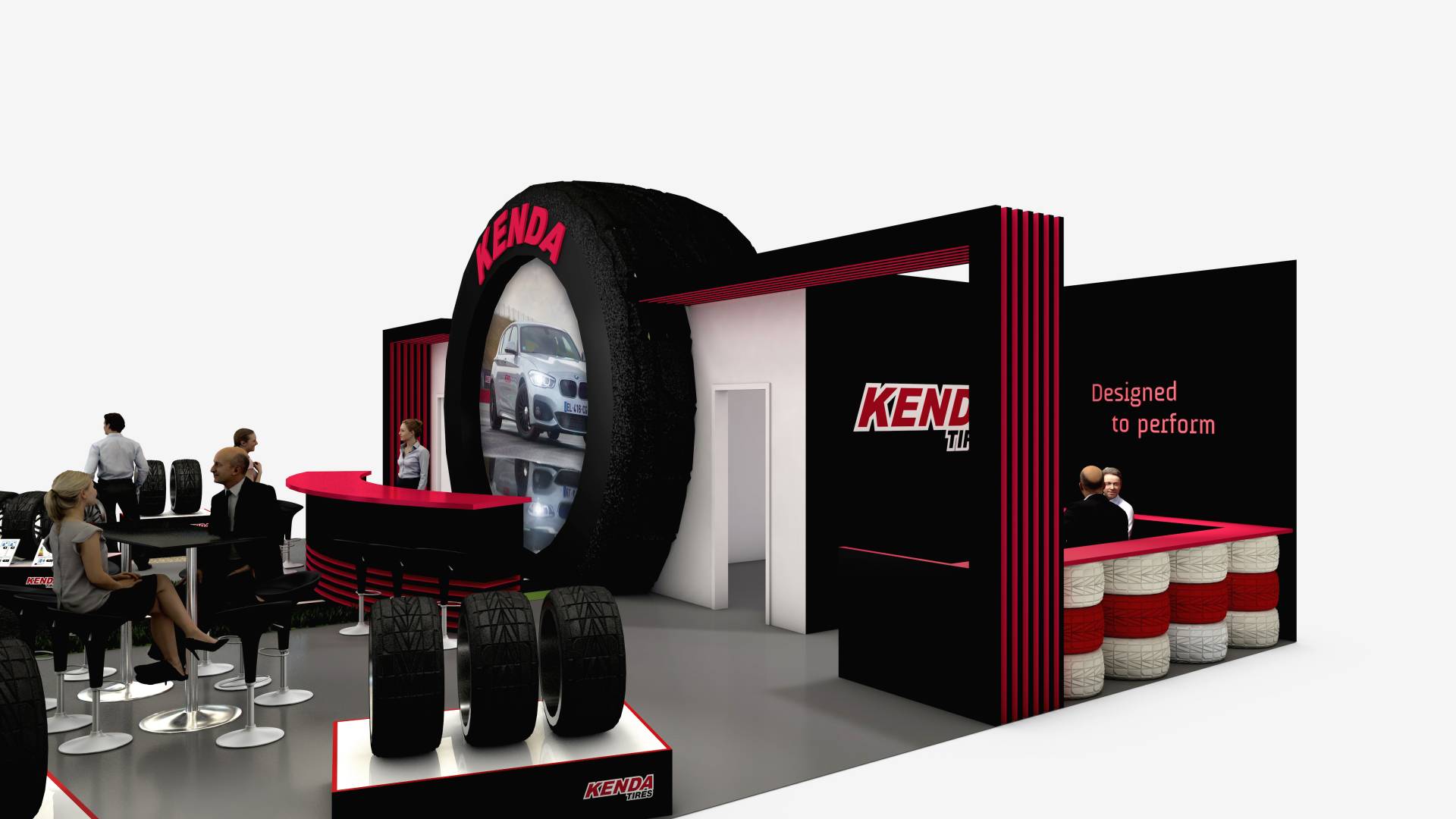 Design of the KENDA stand from the side