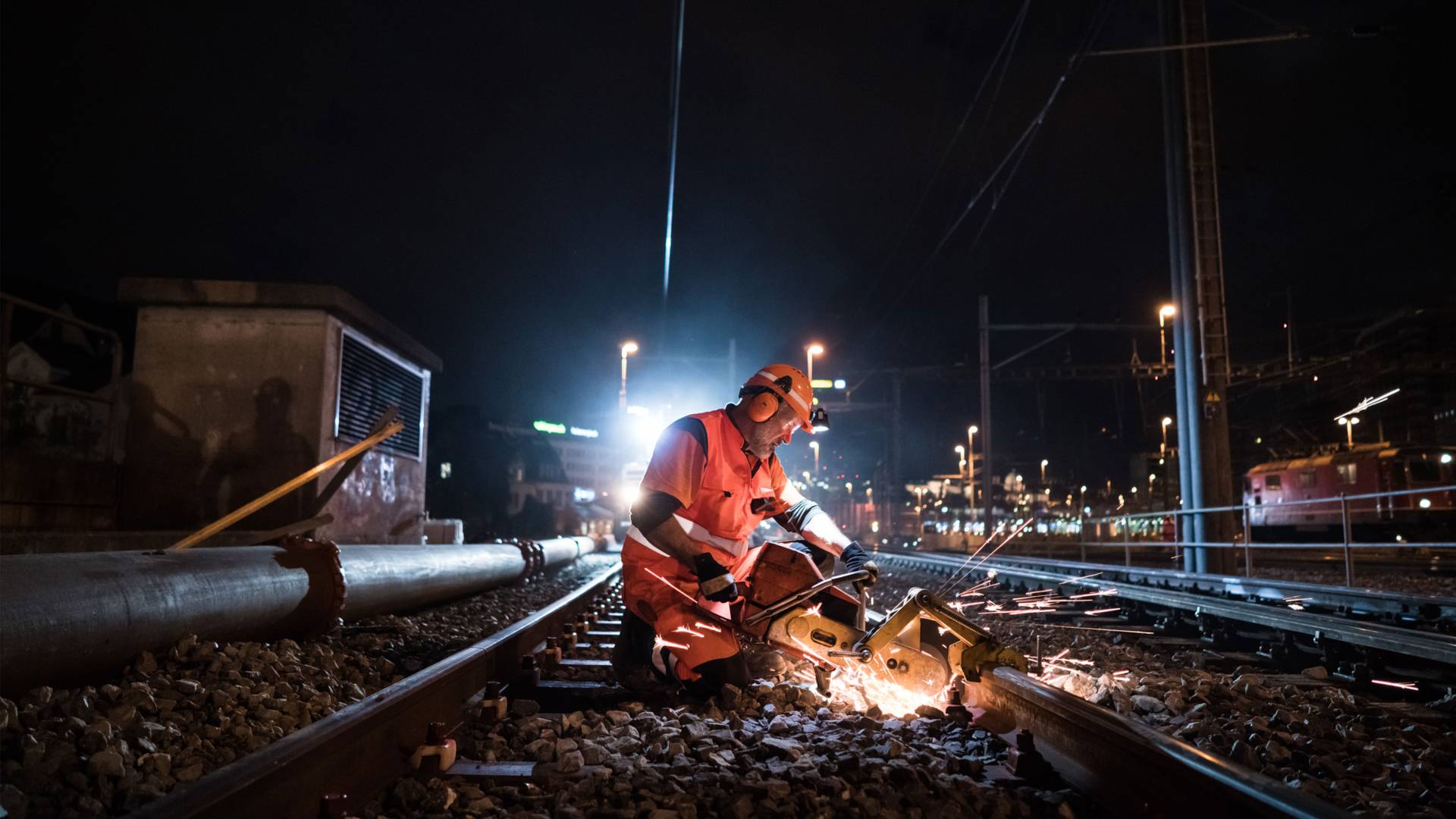 Employees working on rails