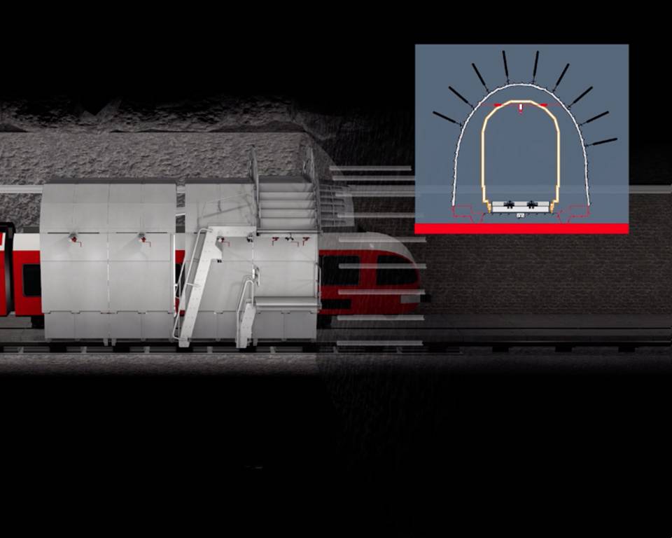 RSRG Tunnelsanierung mit Schutztunnel Schutztunnel