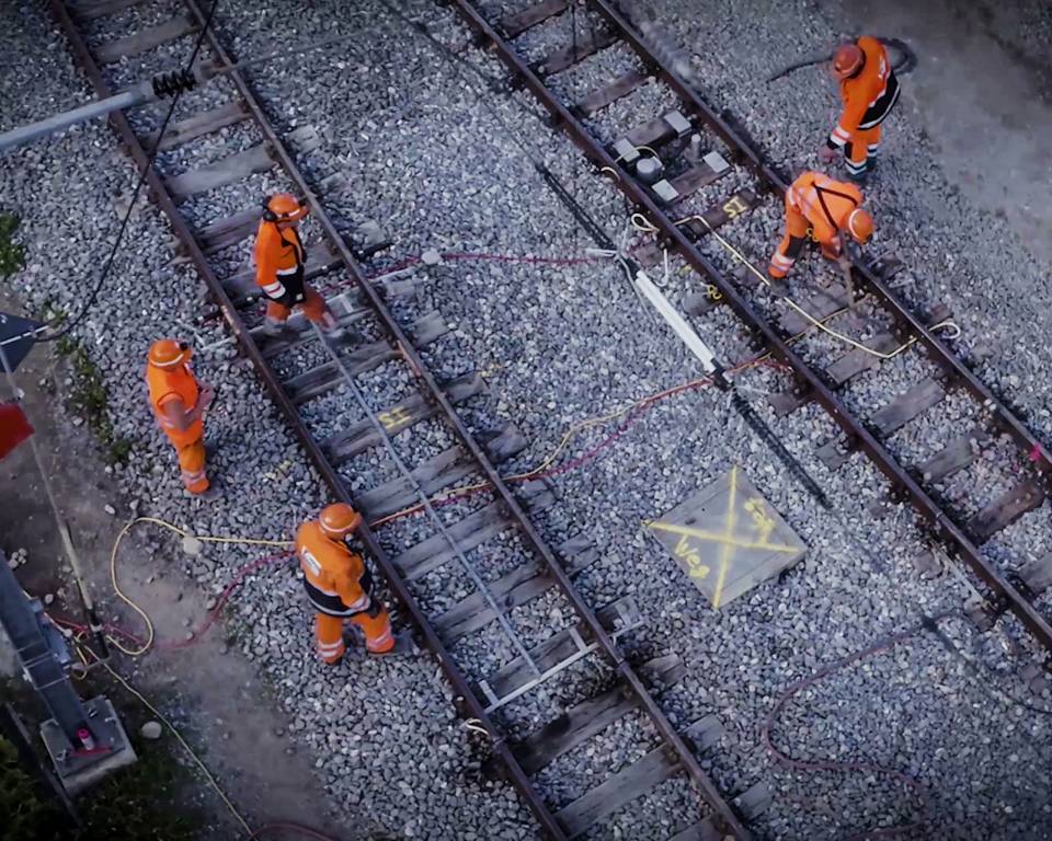 Aerial view of tracks