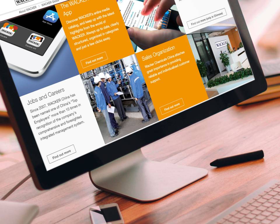 Screen with landing page Screen with landing page