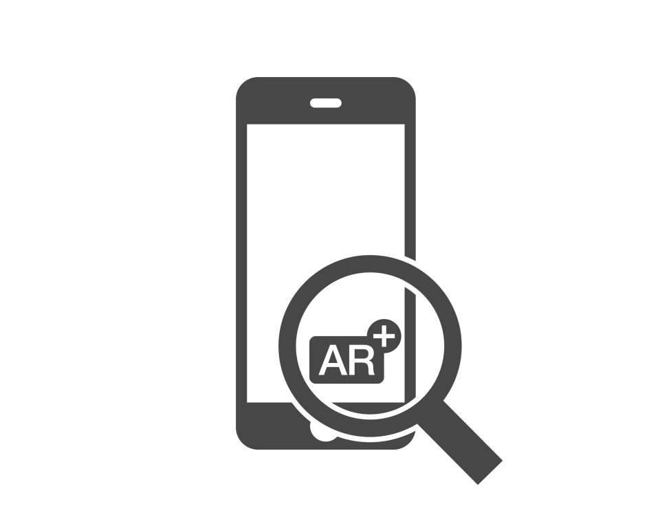 Skizze eines Smartphones mit AR-Lupe