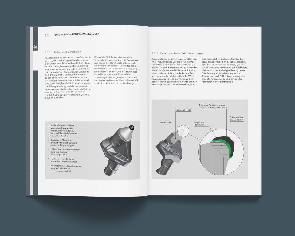 WIRTGEN Kaltfräsen Handbuch Aufbau, Eigenschaften und Einsatzbereiche von PKD Meißeln